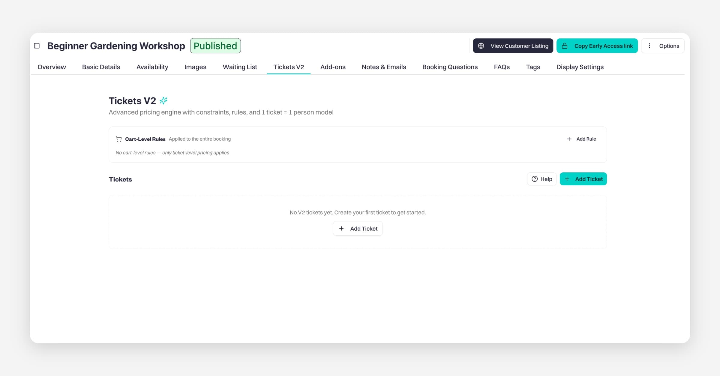 Managing Tickets & Pricing